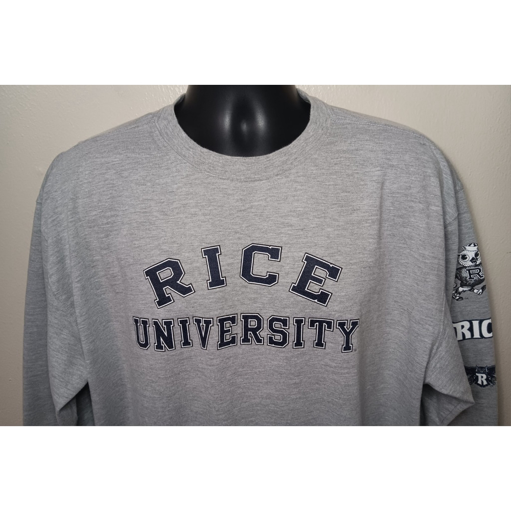 Vintage Rice University Owls Men’s XL T-Shirt L/S NCAA Gray Tee JanSport - Picture 2 of 9